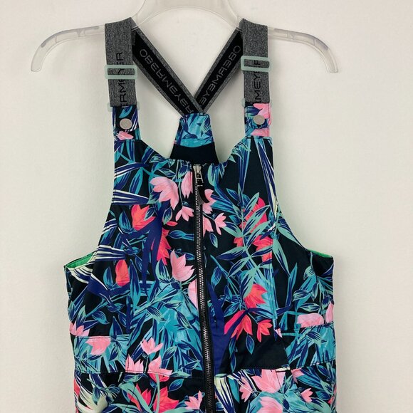 Obermeyer Anya Bib Pant Teen Size L 14-16 Alohaute Print Snowboarding Ski Winter - Picture 3 of 16